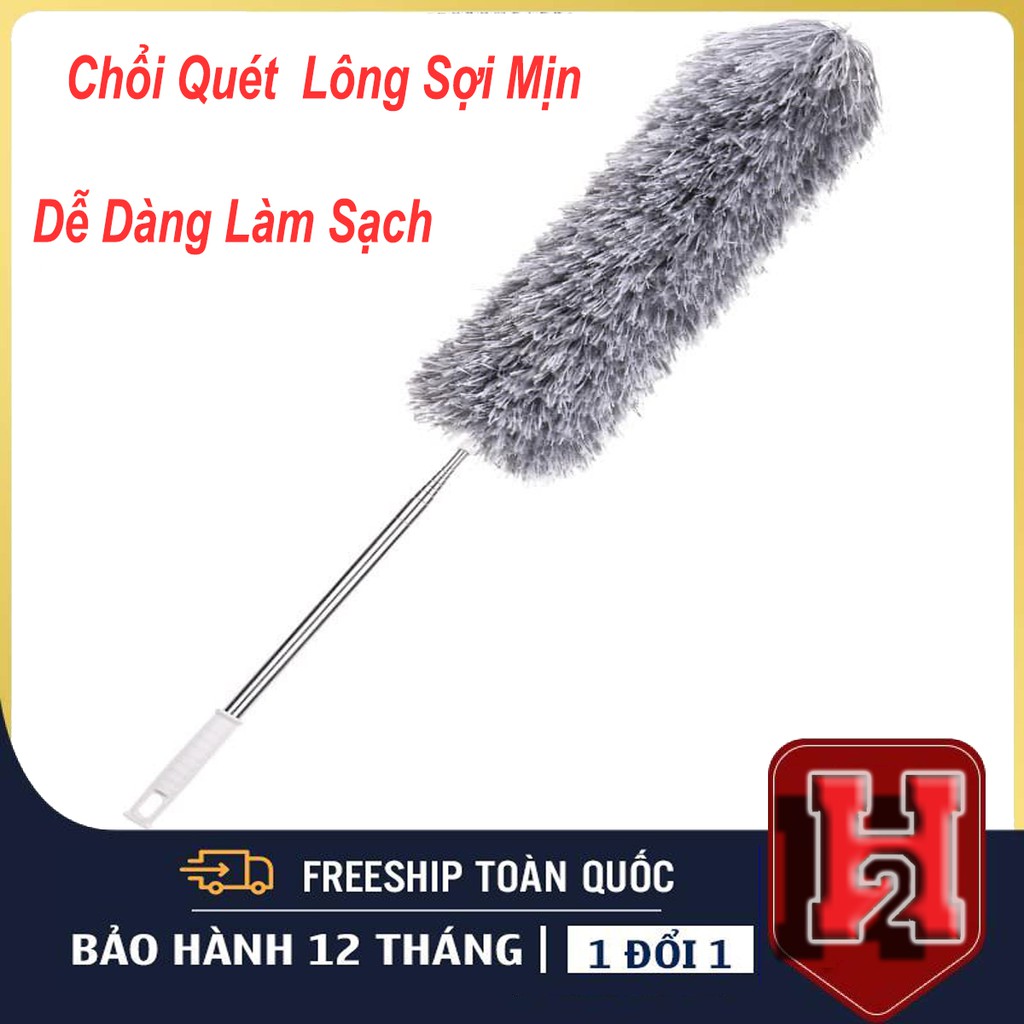 Chổi Quét Trần Nhà Thông Minh 4.0,  Dài Tới 2,9m, Gấp Gọn Còn 40cm, Chất Liệu Cán inox, Hút Bụi