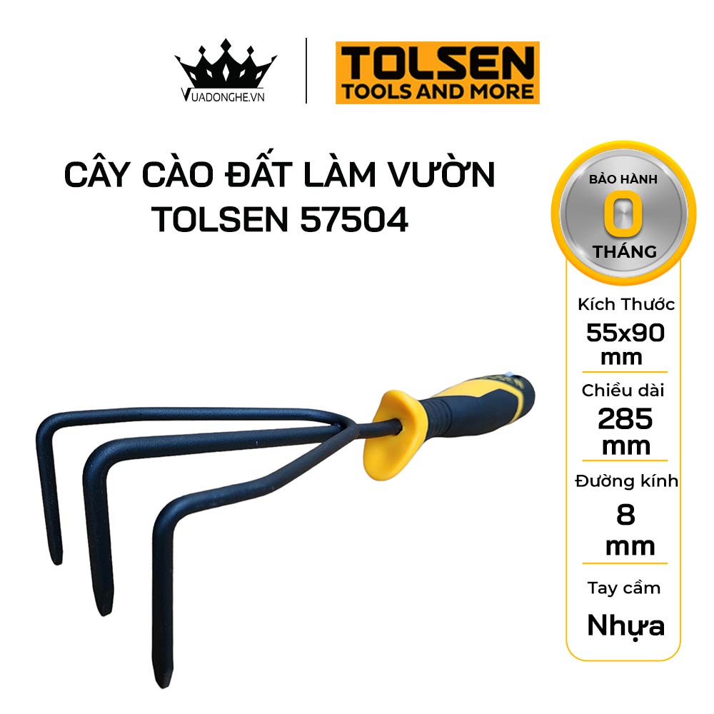 Dụng Cụ Làm Vườn TOLSEN Cây Bay 57502, Cây Cào 57504, Cây Xỉa 57506, Cây Cào Cuốc 57508 Chính Hãng - Vua Đồ Nghề