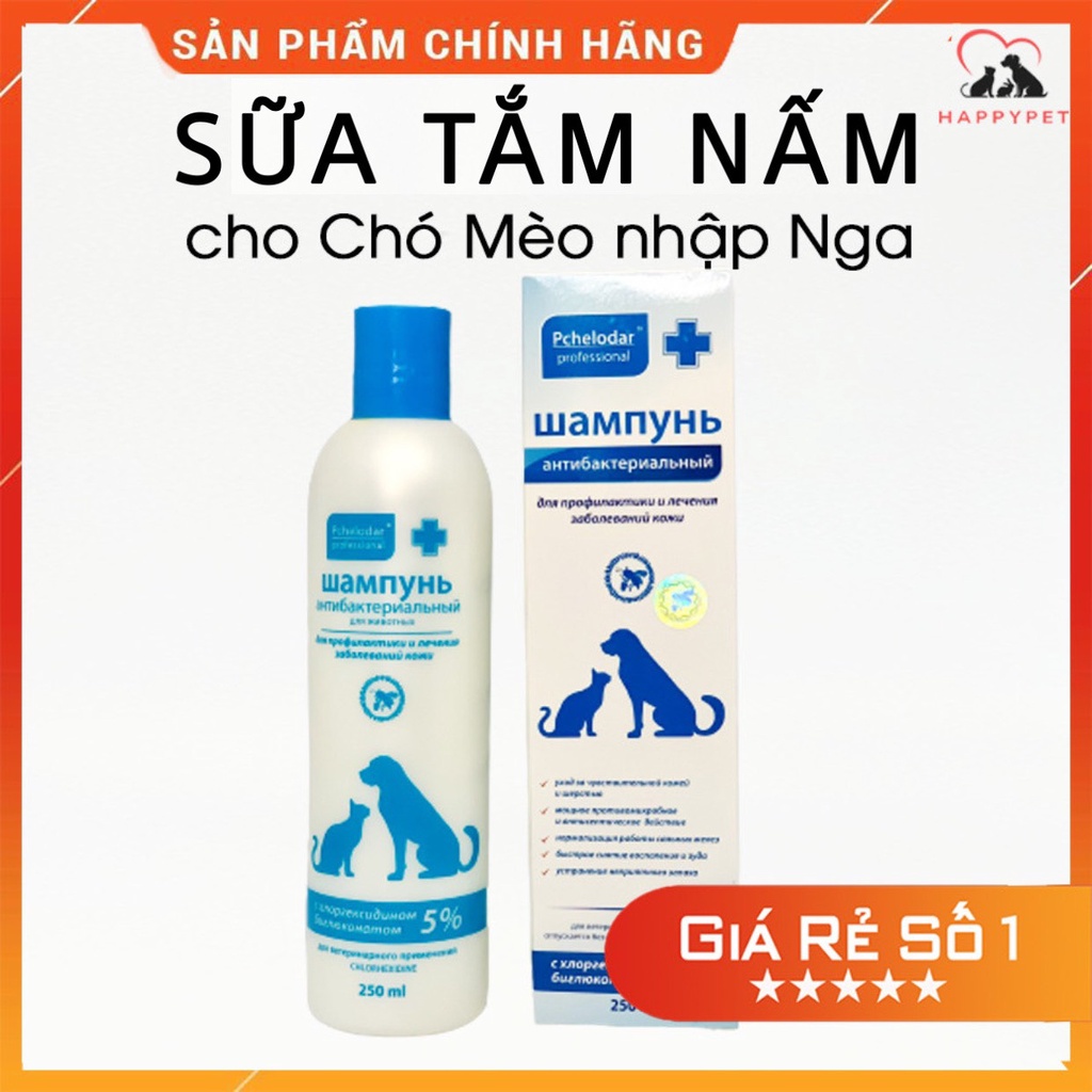 SỮA TẮM NẤ.M PCHELODAR 250ML CHO CHÓ MÈO NHẬP NGA GIÁ CỰC RẺ