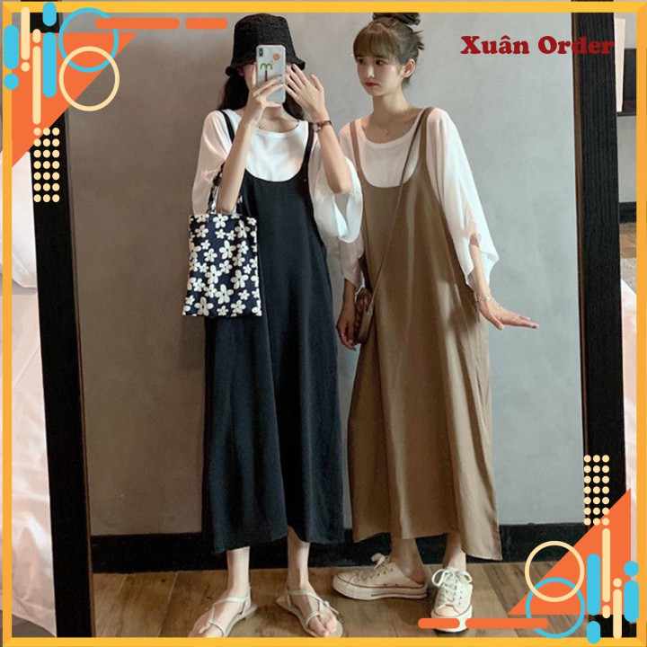 (Order 7-12 ngày, bigsize L-4XL) Váy Quây Cỡ Lớn Che Bụng Và Áo Phông Ngắn Tay Mỏng Trên Cùng Bộ Đồ Hai Mảnh - TL97