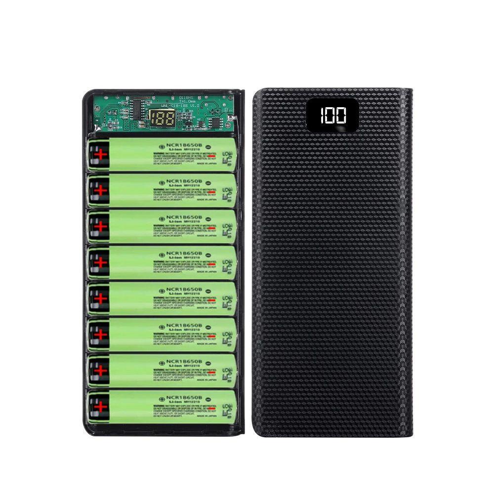Hộp Đựng Pin Sạc Dự Phòng Hai Cổng usb type c diy 8 X 18650 Ốp