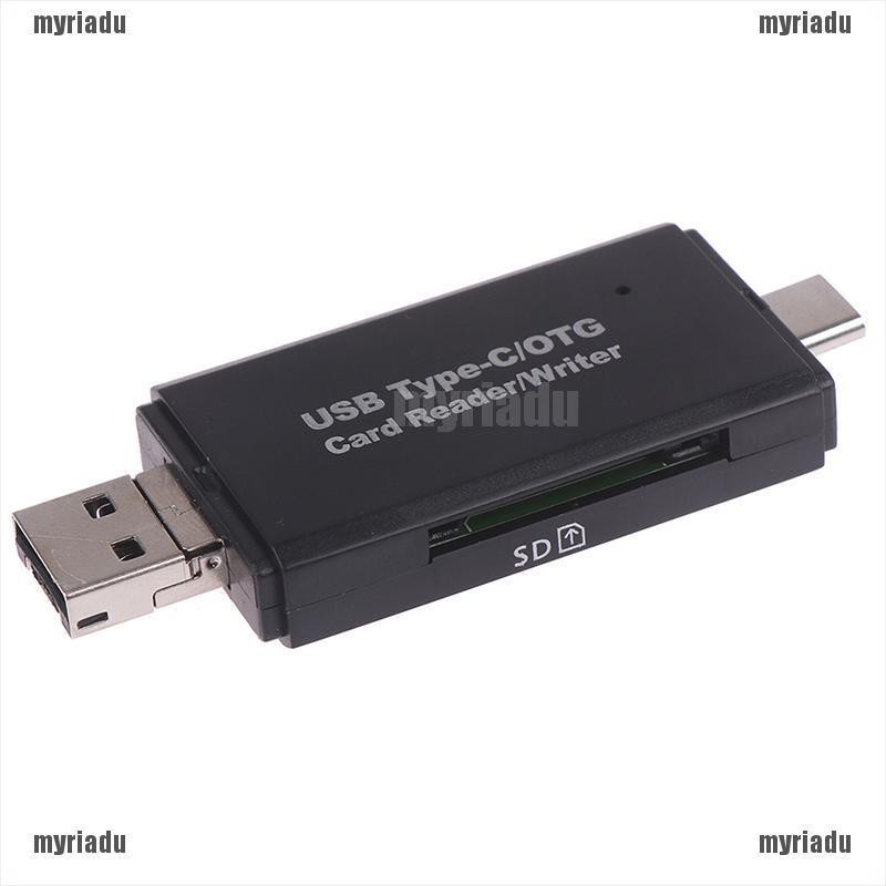 Đầu đọc thẻ nhớ otg tf/sd tốc độ cao thiết kế 3 trong 1 có cổng usb2.0 type c/micro usb/usb chuyên dụng