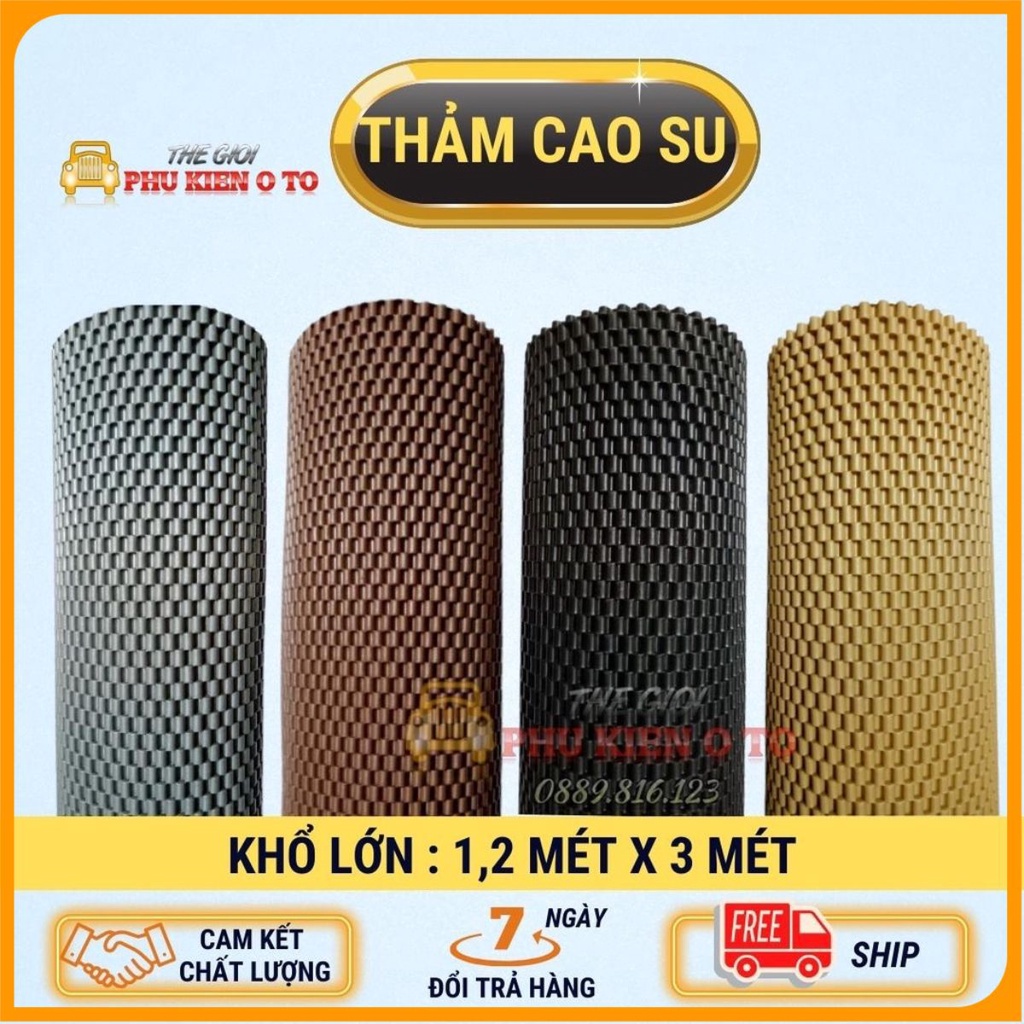 Thảm lót sàn ô tô cao su khổ lớn 1200cm x 3000cm lót sàn xe và lót cốp xe cao cấp