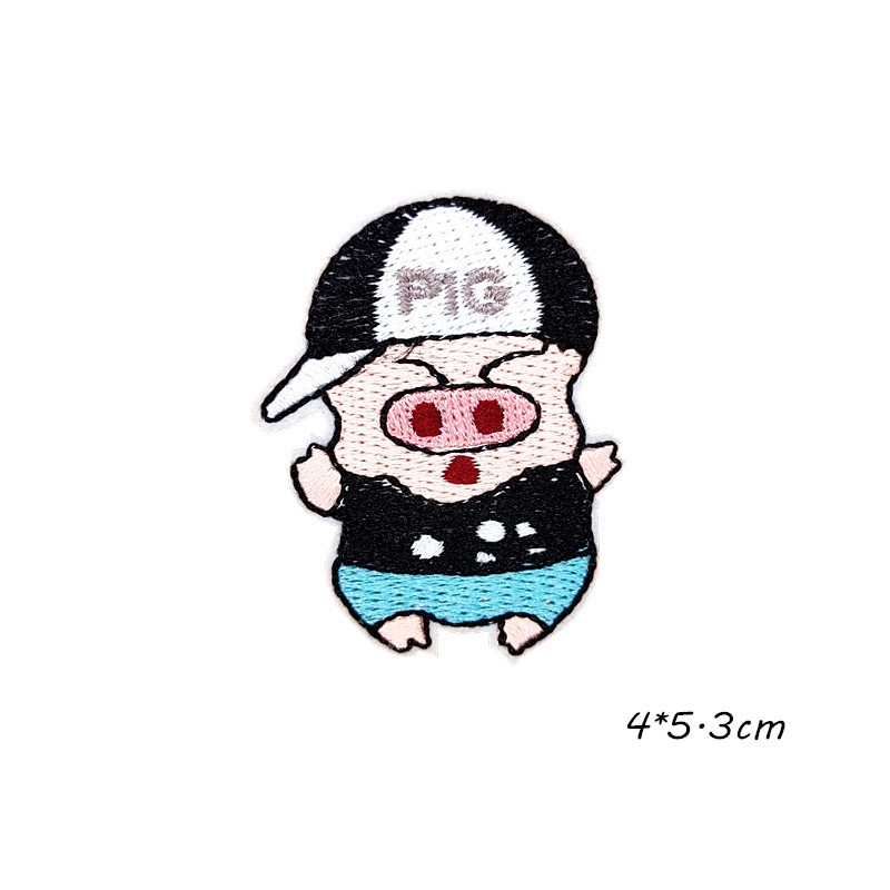 Sticker ủi thêu hình heo hoạt hình xinh xắn