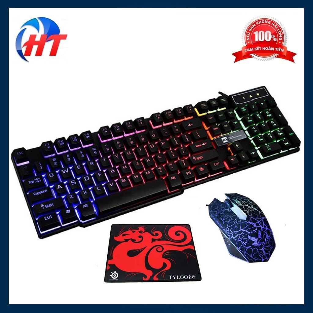 Bộ Bàn Phím Chuột Giả Cơ R8 1822-D608 Led màu + Tặng Lót Tyloo