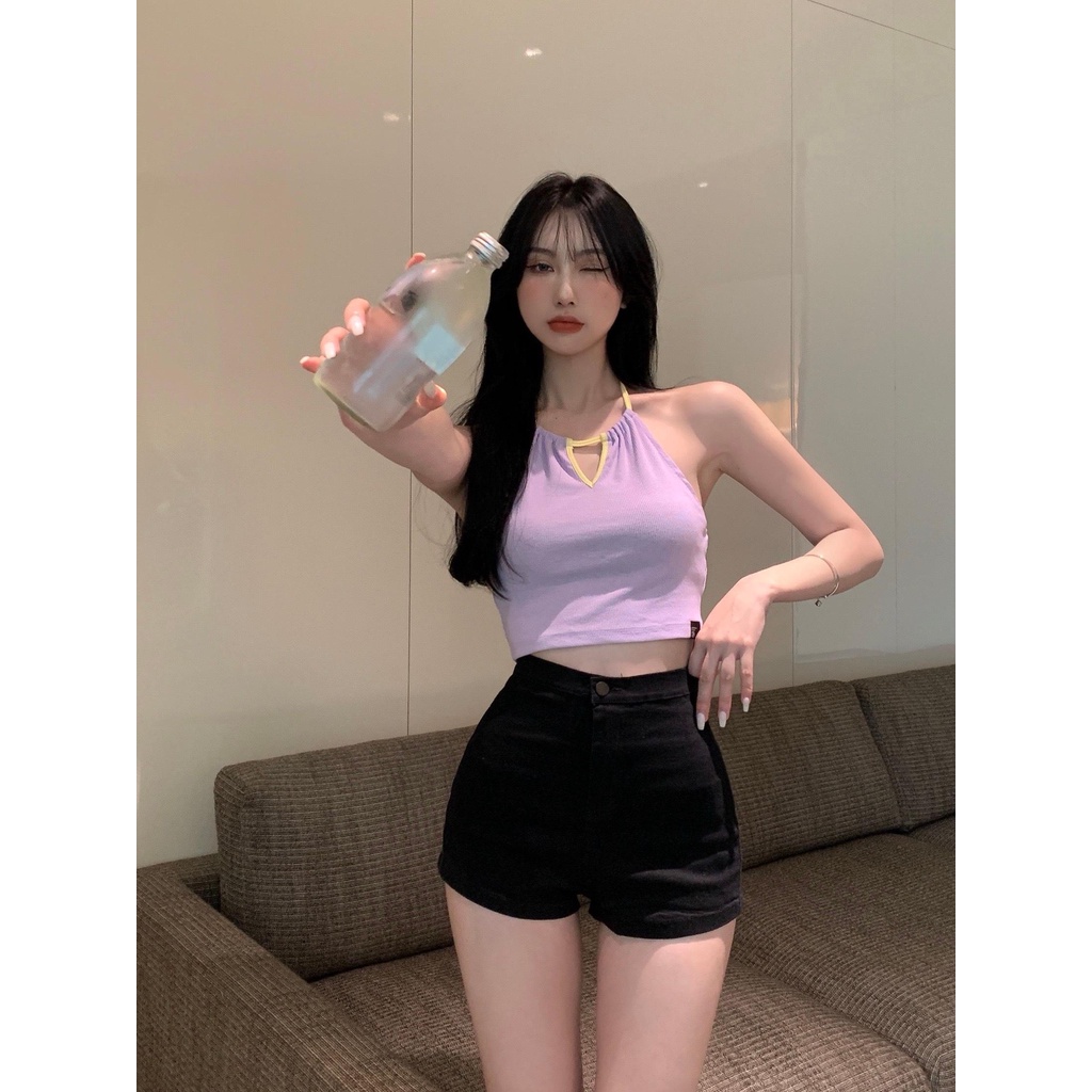 Áo croptop yếm body PINKSTORE29 dáng ôm hở lưng cổ khoét v quyến rũ A5350 | BigBuy360 - bigbuy360.vn