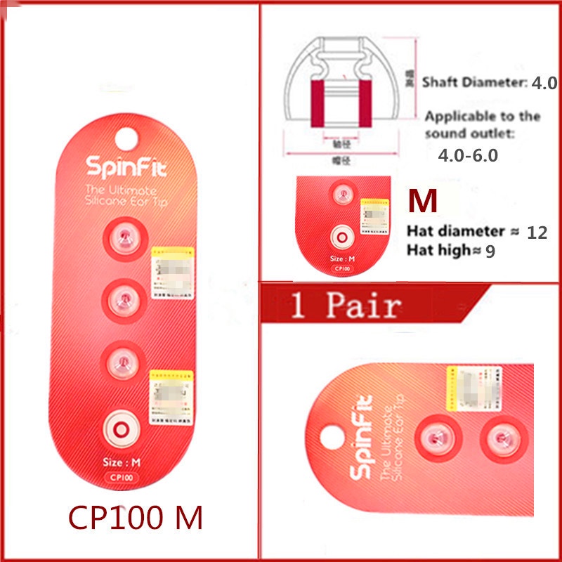 2 Cặp Nút Tai Nghe Nhét Tai SpinFit CP100 Bằng Silicone