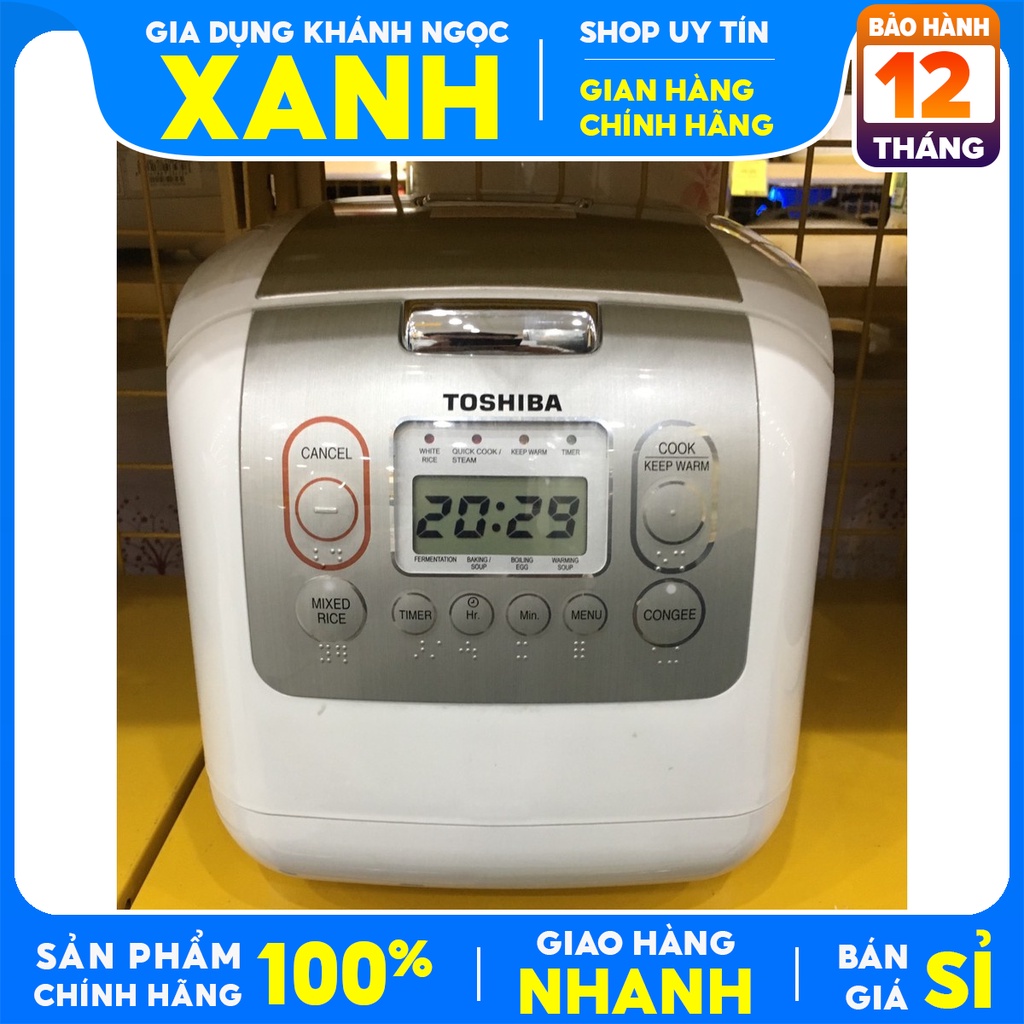 Nồi cơm điện tử Toshiba 1.8 lít RC-18NMFVN(WT)-TRƯNG BÀY, Lòng nồi 3 lớp dày 4 mm, bằng hợp kim nhôm phủ lớp chống dính