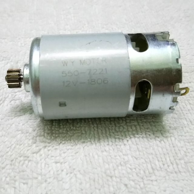 Motor RS550 12v có sẵn đầu nhông 12 răng (mới 100%)