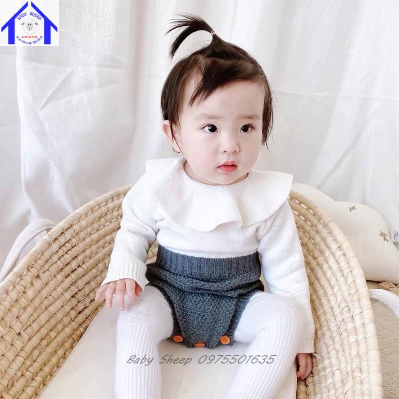 Body Len Đỏ Yếm len hàng Quảng Châu Cao Cấp Cho Bé Gái từ 0-3 tuổi Cực Xinh Xắn Đáng Yêu