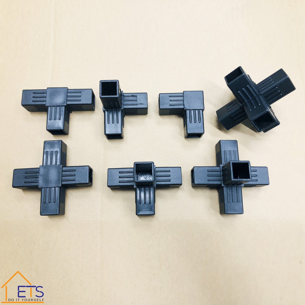 COMBO 4 khớp nối nhựa thông minh chữ thập dùng cho ống vuông kích thước 25x25