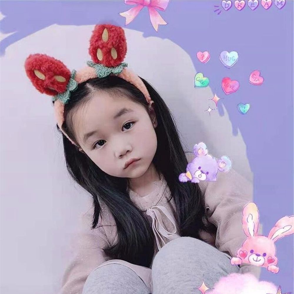 Cài tóc bằng vải bông mềm hình quả dâu nhiều màu sắc phong cách Hàn Quốc cho nữ