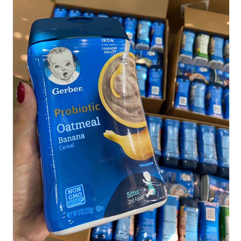Bột ăn dặm Gerber yến mạch chuối 6m+ 227g