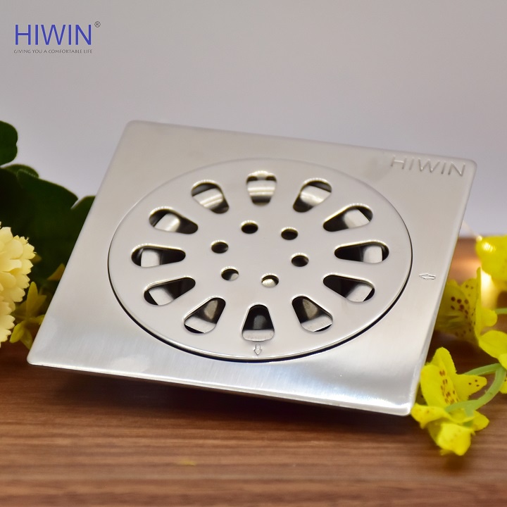 Phễu ga thoát sàn chống mùi hôi inox 304 kích thước 100x100mm HIWIN FD-1200