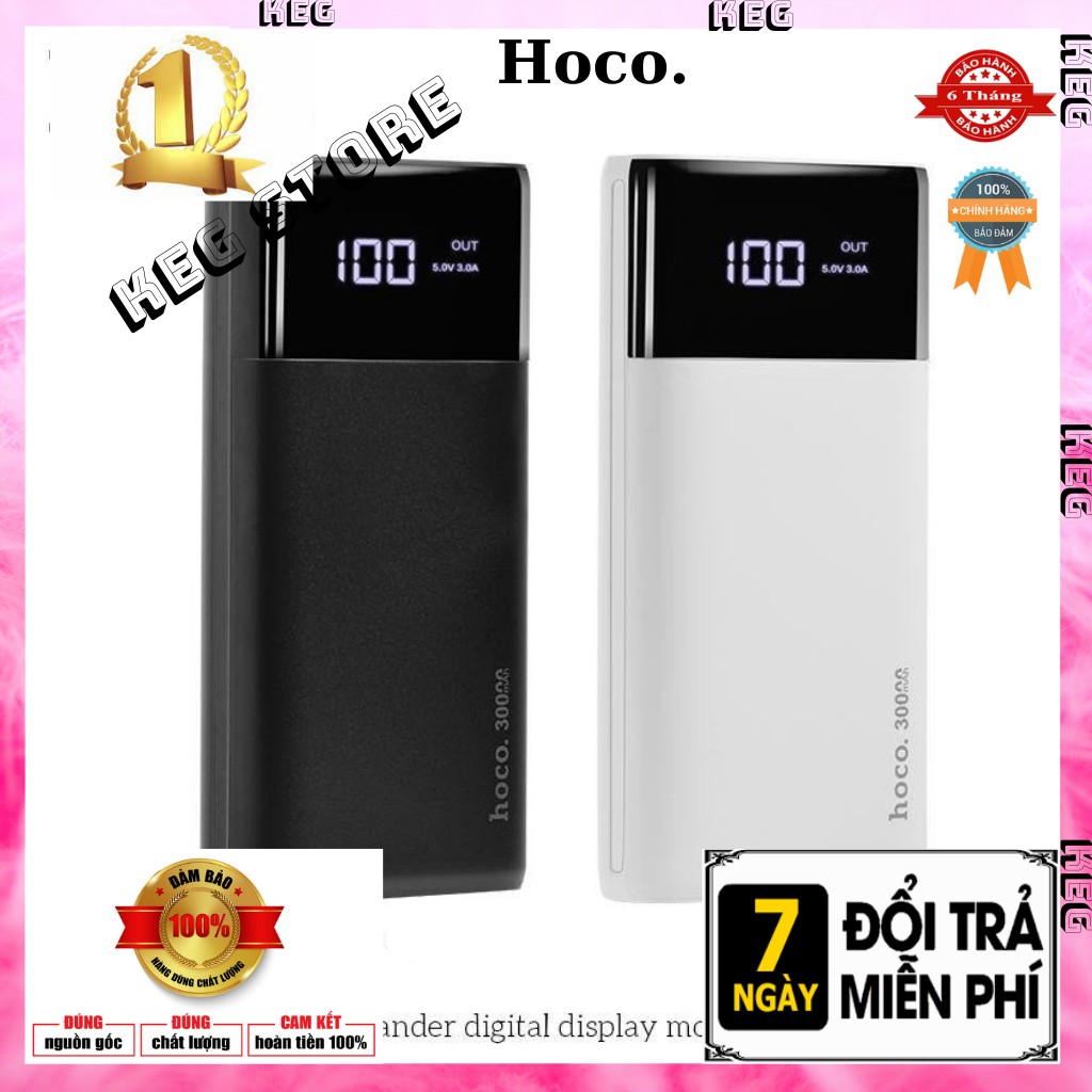 Pin Sạc Dự Phòng Hoco B12 Max 30000mah 4 Cổng USB 5A Max Tích Hợp Màn Hình LCD