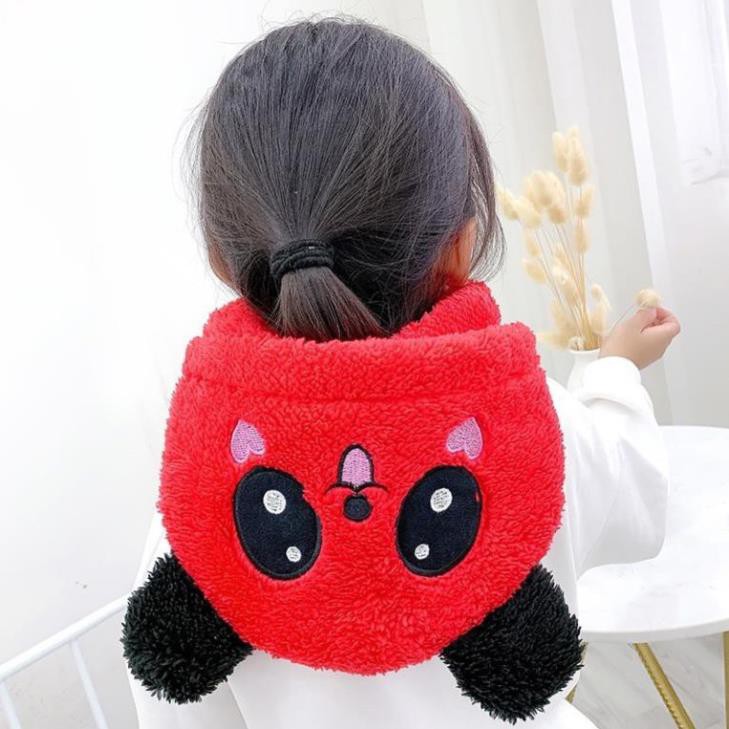 Mũ lông cừu kèm khăn hình thú mềm mịn siêu ấm cho bé