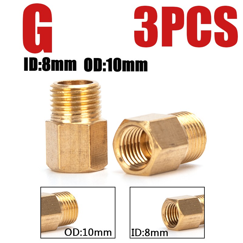 Bộ 3 Đầu Nối Hai Đầu Bằng Đồng m10x1 m8x1 Chuyên Dụng Cho Máy Bơm Không Khí