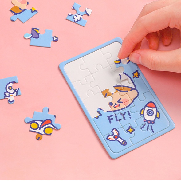 (2 chiếc) Tranh ghép hình puzzle cho bé 2D 15 chi tiết (12cm * 8cm)