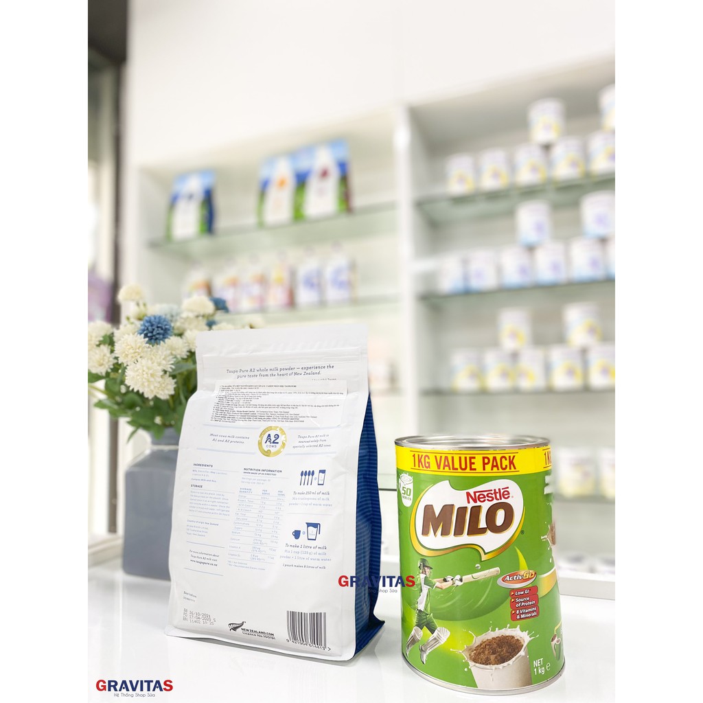 Combo Sữa A2 Nguyên Kem 1Kg Và Milo Úc 1Kg Cao Cấp Cho Sức Khỏe