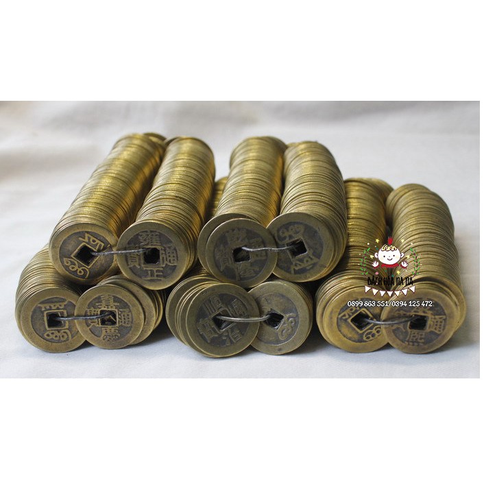 Đồng xu cổ âm dương phong thủy Size 2.4cm Xâu chuỗi Làm vòng Bản Mệnh Bỏ Ví Chiêu Tài - Bách hóa Na Na
