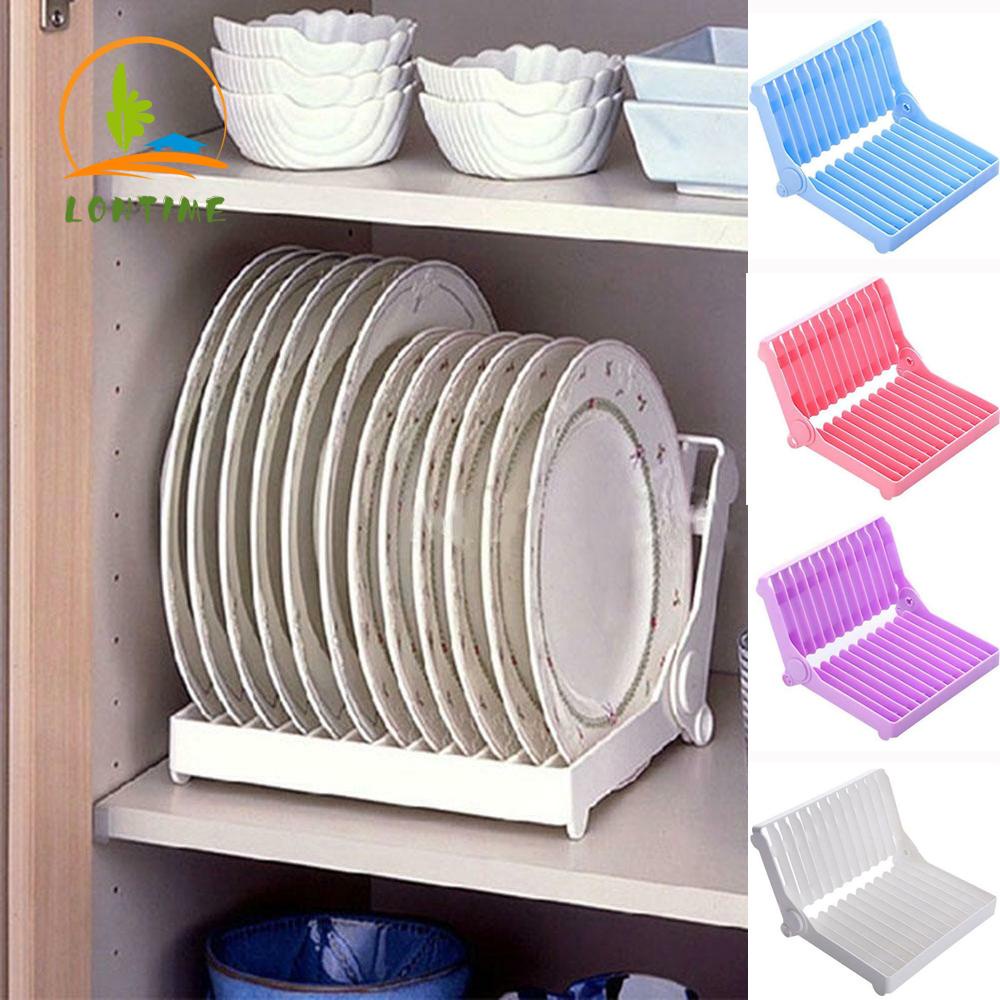 Khay đựng úp bát đĩa ráo nước dạng đứng bằng nhựa có thể gập lại xếp gọn cho ngăn kéo nhà bếp