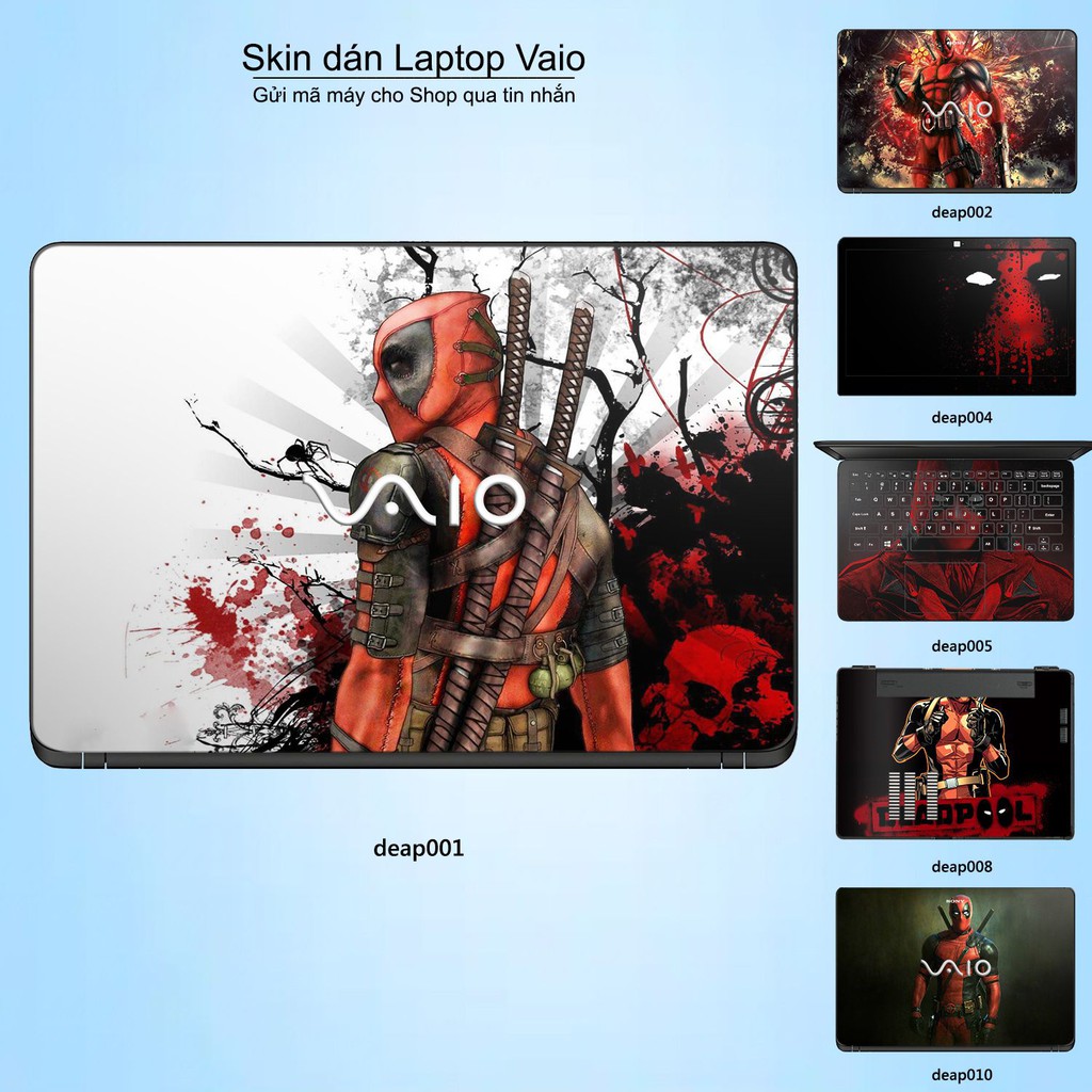 Skin dán Laptop Sony Vaio in hình Deadpool (inbox mã máy cho Shop)