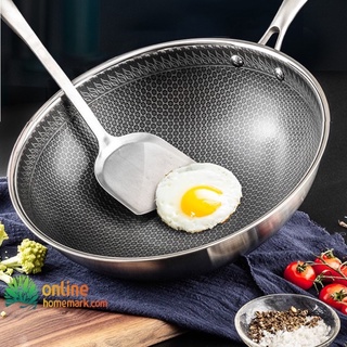 Chảo siêu chống dính vân tổ ong sâu lòng 32cm tặng xẻng xào.