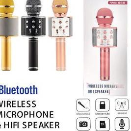 Micro Bluetooth Không Dây Qbp Wster Ws 858 + Loa Ws858 Karoke