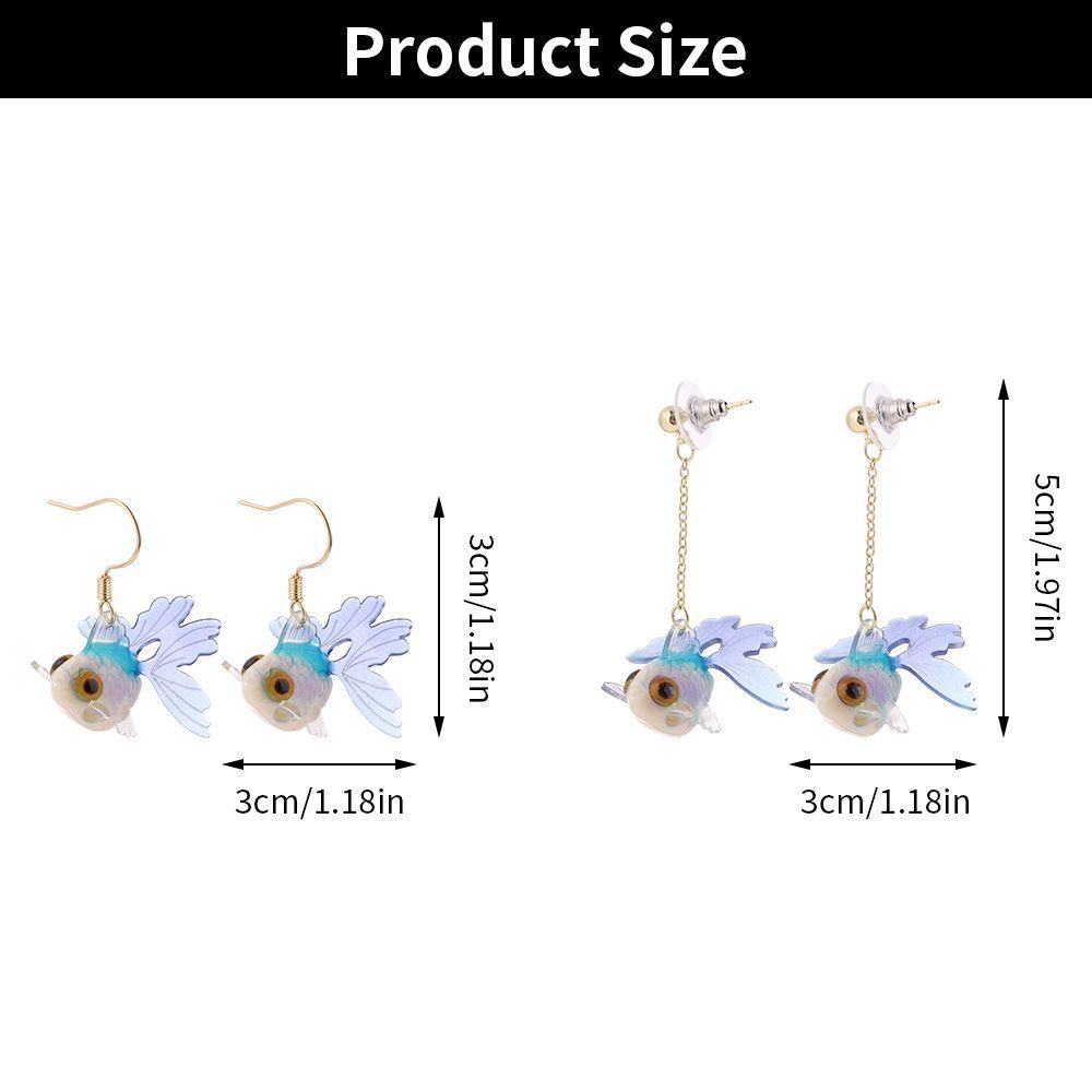 1 Cặp Cá Koi HS - 1 Cặp|Khuyên Tai Dáng Dài Trong Suốt Bằng Nhựa Resin Thời Trang Dự Tiệc Cho Bạn Gái