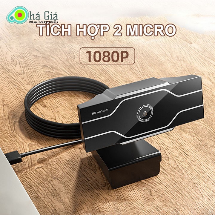 Webcam Máy Tính HD 1080P tự động lấy nét tích hợp 2 mic đàm thoại ( Học Online, Hội Nghị, GG Duo, GG Meet, Zalo, Zoom..)