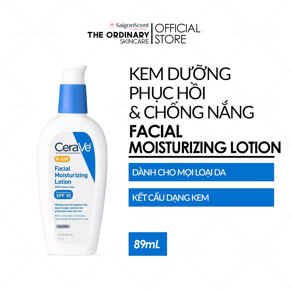 Kem dưỡng ngày Cerave Facial Moisturizing Lotion AM SPF 30 ( 89mL )