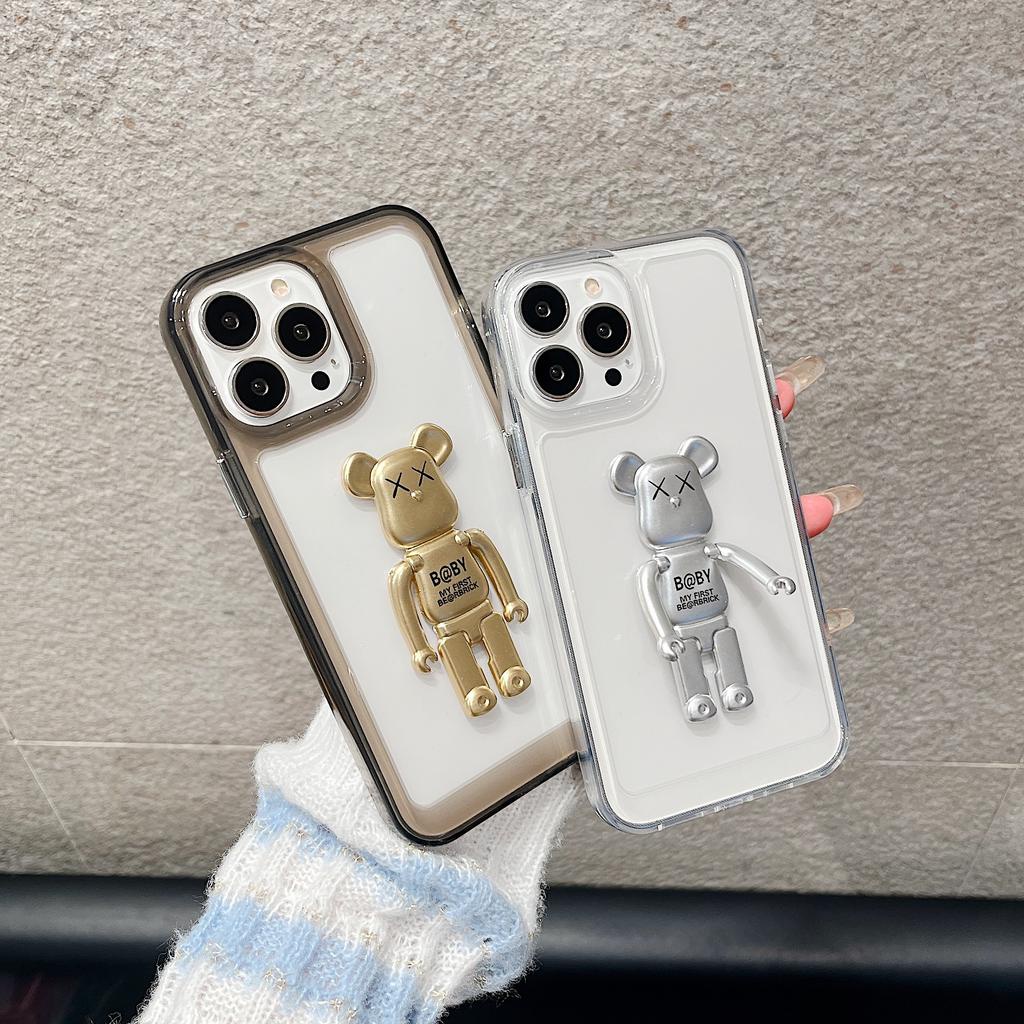 Ốp Điện Thoại Acrylic Có Giá Đỡ Hình KAWS 3D Cho IPhone 13Promax 12 11 7Plus X Xs Max XR