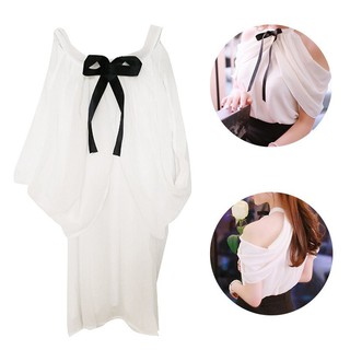 Áo chiffon nữ cổ yếm hở vai