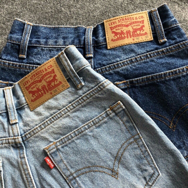 Quần jean baggy Levis vintage, jean form lưng cao, momjean wash bạc | BigBuy360 - bigbuy360.vn