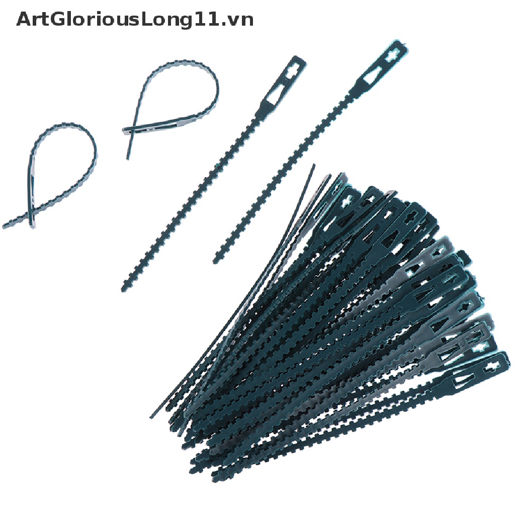 Set 50 Dây Nhựa Buộc Cáp Trồng Cây Có Thể Điều Chỉnh Tái Sử Dụng