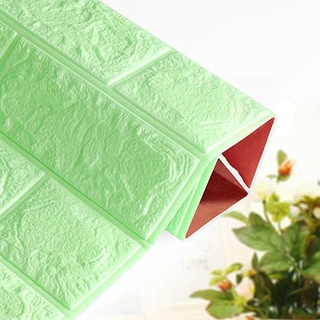 Xốp dán tường giả gạch 3d xanh cốm 3mm