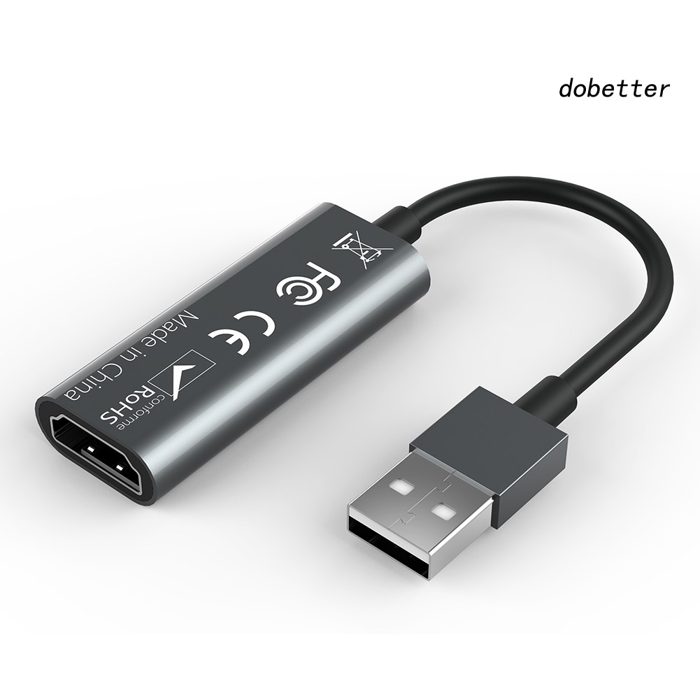 DOH_USB 2.0 to HDMI 1080P Video Capture Card Live Streaming Recorder Box Adapter