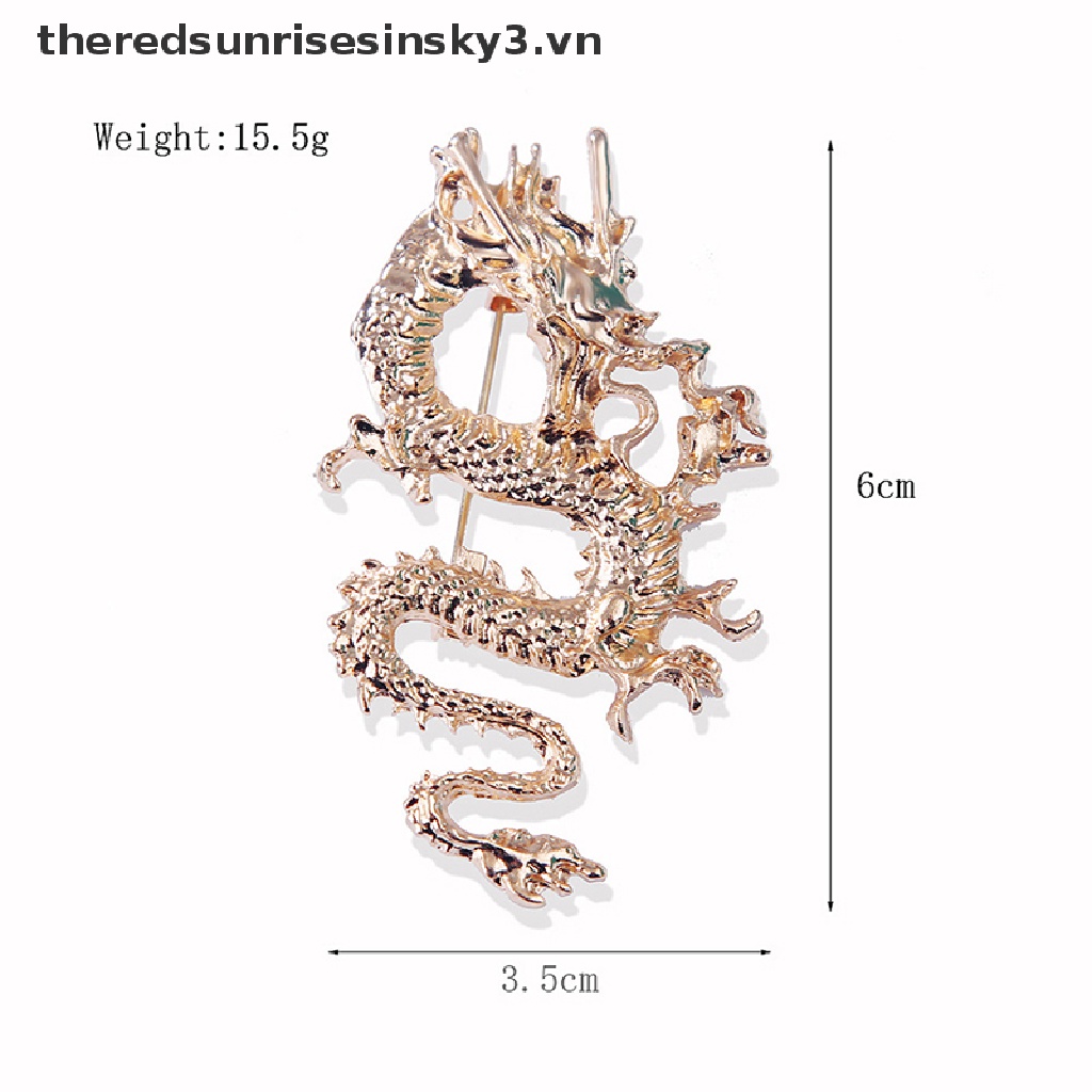 Ghim Cài Áo Hình Rồng Bay Tráng Men Unisex
