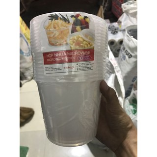 Set 10 Hộp nhựa tròn 700ml Microwave của Thuận Lợi