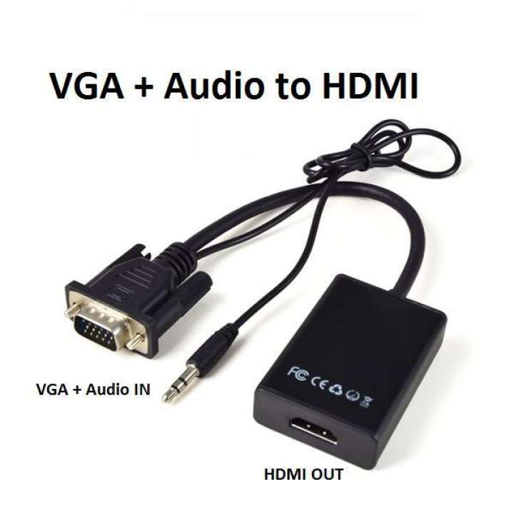 Bộ cáp chuyển đổi tín hiệu từ VGA sang HDMI có âm thanh kèm theo cáp Micro USB