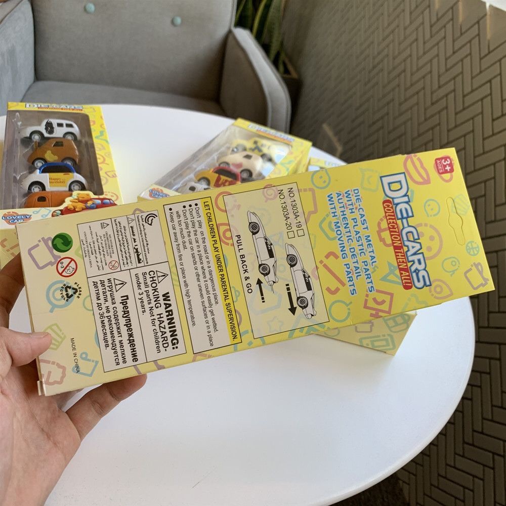 Set 4 ô tô nhân vật hoạt hình và các con vật -MH: 9000000327