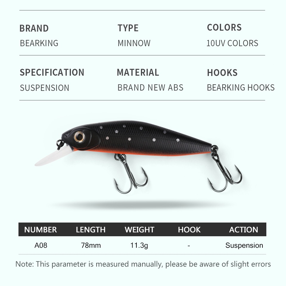 Mồi Giả Câu Cá BEARKING 78mm 11.3g Chất Lượng Cao