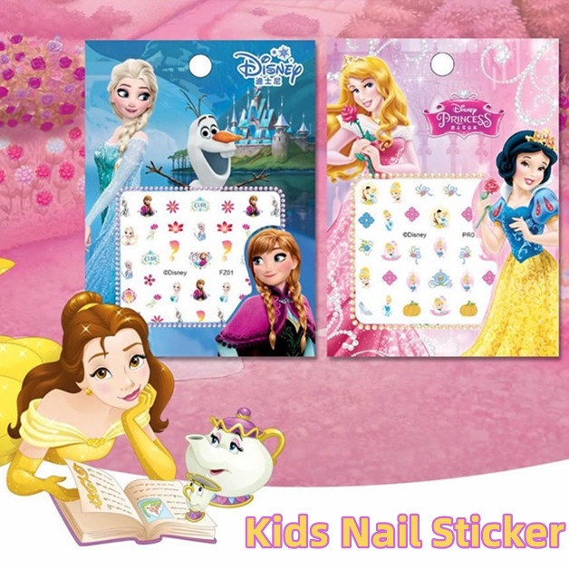 SABUY Disney Cartoon Kids Nail Stickers Công chúa băng giá Elsa Anna Snow White Minnie Mickey Stickers Toy For Girl
