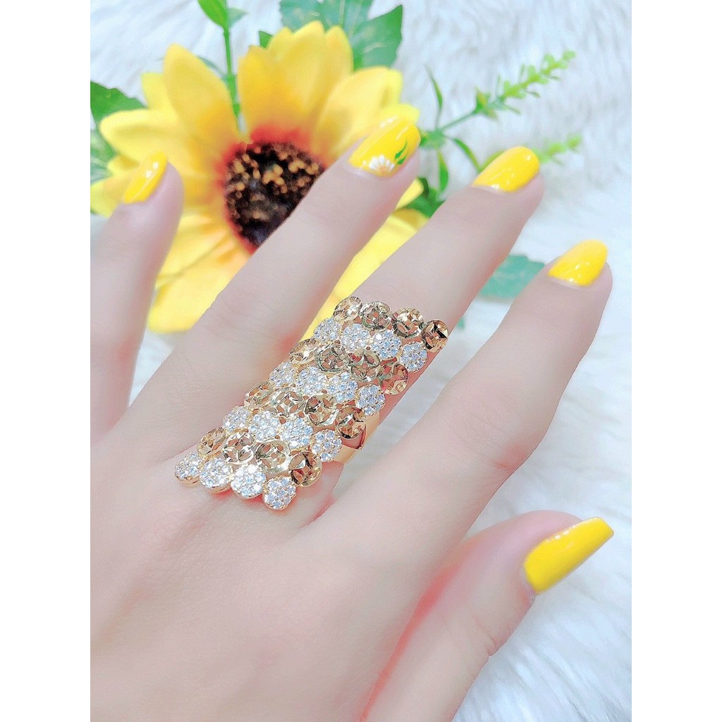 Nhẫn Nữ Mạ Vàng 18K Đính Xoàn 046R1210 - Mang đi chơi, đi tiệc đều đẹp