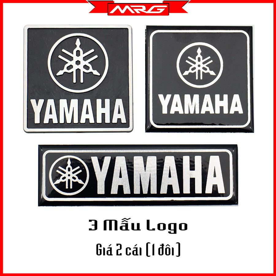 Logo Yamaha giá 1 đôi , Tem Chữ Yamaha Mặt Sau Nhôm Mặt Trước Nhựa Bóng - MrG