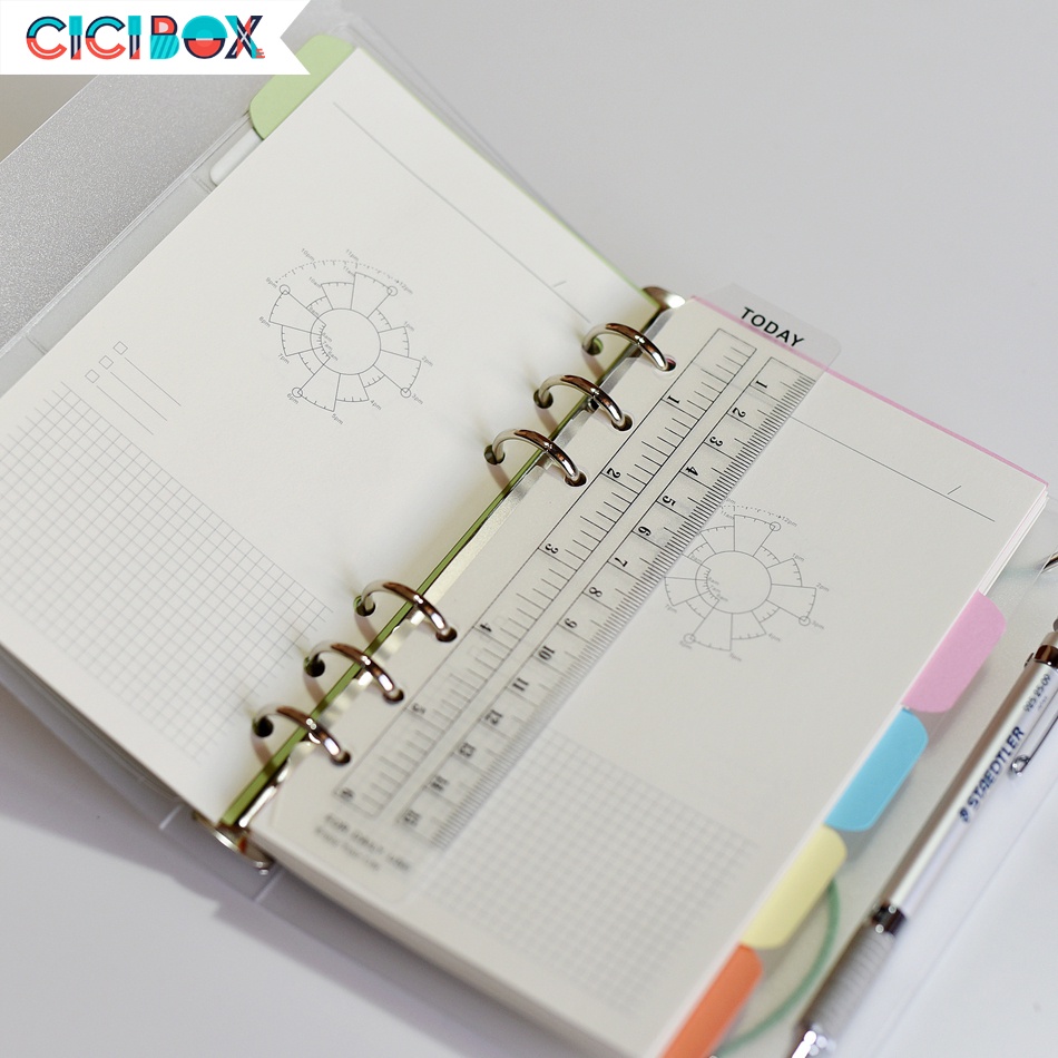 Thước nhựa dẻo phụ kiện cho sổ còng, sổ planner, bullet journal nhiều size CICIBOX