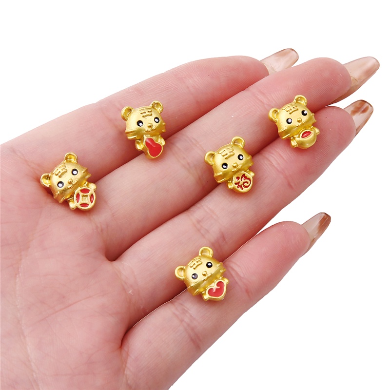 Mặt vòng cổ hình chú hổ vàng năm mới 2022 phong cách Trung Hoa truyền thống may mắn làm quà lưu niệm