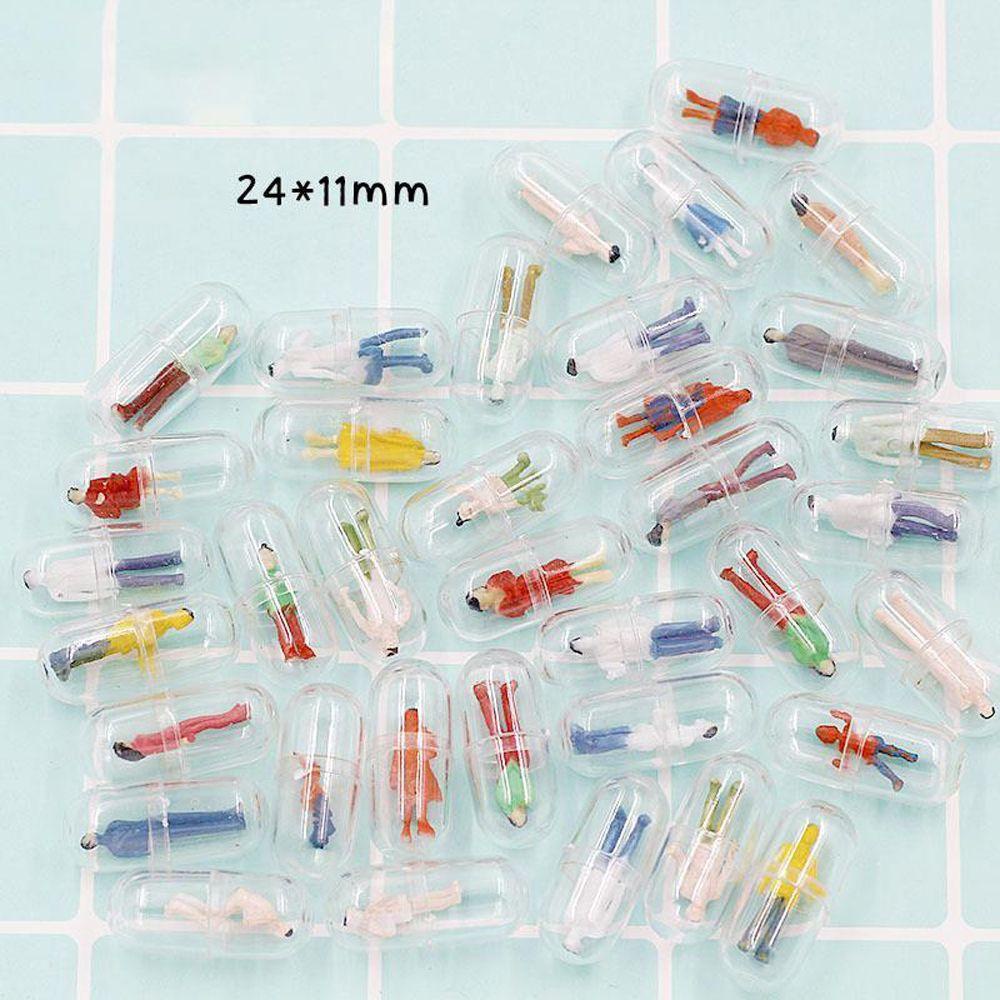Bình Đựng Thuốc Mini Bằng Nhựa Trong Suốt Hình Viên Con Nhộng DIY