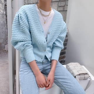 [Miễn Phí Vận Chuyển] Áo Khoác Cardigan Dệt Kim Dáng Rộng Ngắn Phong Cách Phương Tây Hàn Quốc Cho Nữ Dễ Phối Đồ