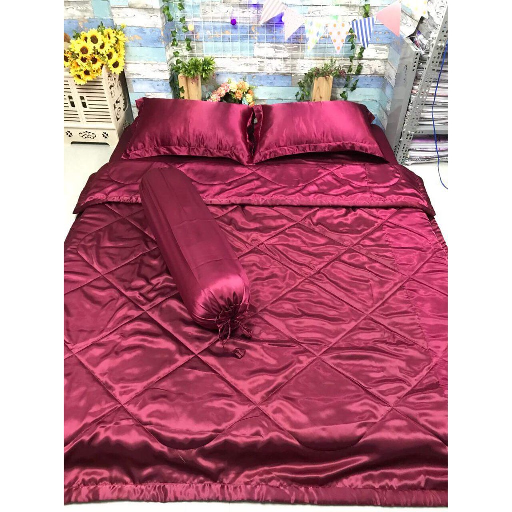 Trọn bộ chăn ga gối phi lụa cao cấp sang chảnh (chọn màu)